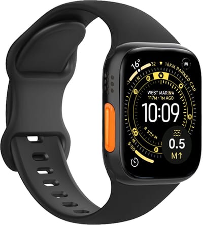 Horloge Bandje Geschikt voor Apple Watch Ultra 1, 2, 3 (49 mm) Bandje Siliconen Polsband - Siliconen Bandje Smartwatch - Zwart