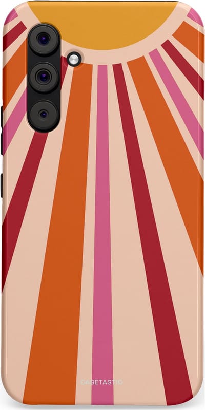 Casetastic Hoesje Geschikt voor Samsung A54 (5G) - Stijlvolle Beschermende Duo-layer Case - Retro straal