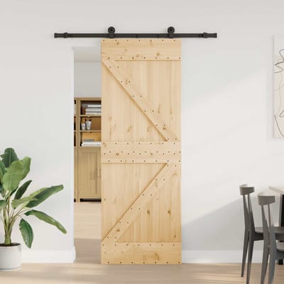 vidaXL - Schuifdeur - NARVIK - 70 - x - 210 - cm - (152,5 - cm) - Naturel - en - Zwart