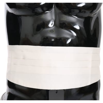 Dolce & Gabbana Witte Mannen Taille Riem 100% Zijde Cummerbund