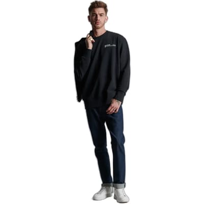 Superdry Heren Trui Recycled Micro Top-sweatshirt met ronde hals