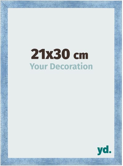 Your Decoration - Fotolijst 21x30 cm - MDF - Helder Blauw Geveegd - Pisa