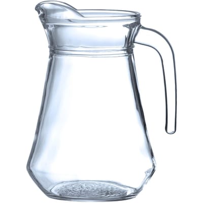 HENDI Glazen kan - glas - voor warme en koude dranken, vaatwasmachinebestendig - 1,3 liter - diameter 10,3 cm x hoogte 21 cm - transparant - horeca en thuis