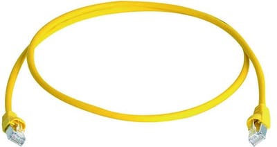 Telegärtner 100008032 RJ45 Netwerkkabel, patchkabel CAT 6A S/FTP 0.25 m Geel Vlambestendig, Snagless, Pair afscherming,