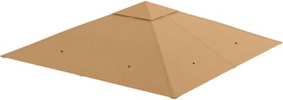 ECTEATOY® Vervangend Dak voor Tuinpaviljoen 300x300 cm met Afwateringsgaten - Partytent Vervangdak Tuin Terras - Beige