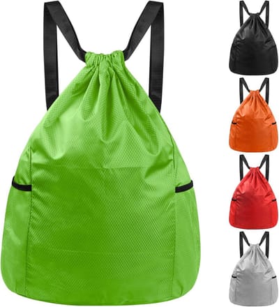 Waterdichte Sporttas met Trekkoord - Gymtas en Rugzak voor Heren en Dames - Ideaal voor School, Zwemmen en Reizen - Groen