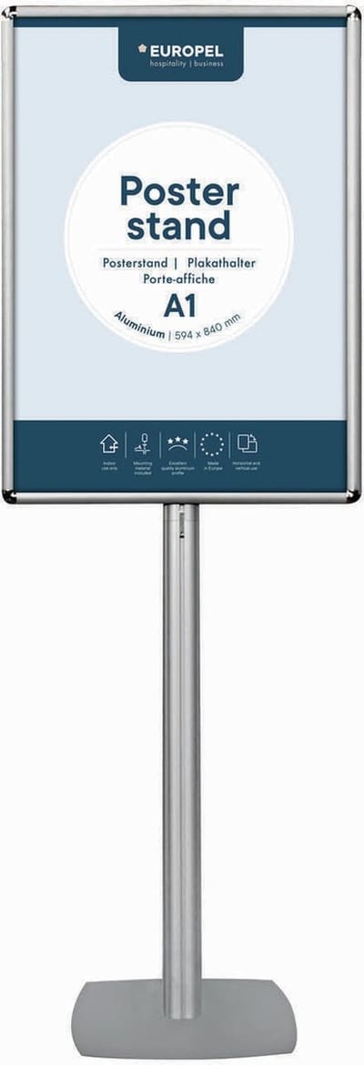 Posterstand Europel - Aluminium - Met kliklijst - A1 - 59,4 x 84 cm