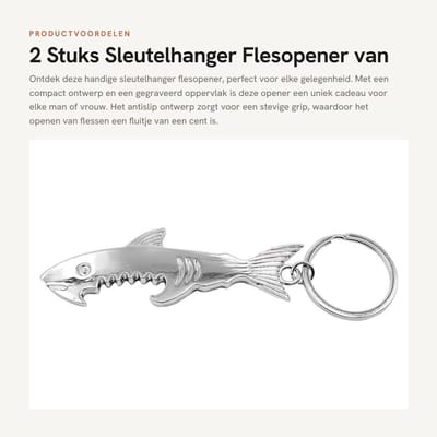 Dailygoods- Sleutelhanger Flesopener Duurzaam - 2 Stuks - Antislip - Zinklegering - Compact - Uniek Cadeau