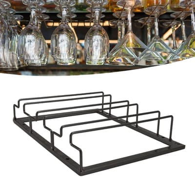 Dailygoods- Wijnglashouder Ondersteboven - Hangend Wijnrek - IJzeren Wijnrek - Keukenbar Wijnrek - Toonbank Wijnrek - Duurzaam Materiaal