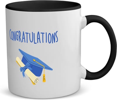 Akyol - congratulations muts en diploma koffiemok - theemok - zwart - Felicitatie - iemand die is geslaagd - gefeliciteerd - examen - school - diploma gehaald - 350 ML inhoud
