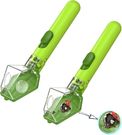 2 Stuks Insectenvanger voor Kinderen - Met 6x Vergrootglas - Stem Educatief Speelgoed - Insectenvalset - Spinnenvanger - Insectenkijker - Diervriendelijke - Educatief Ontdekkingsinstrument voor Binnen en Buiten - Groen
