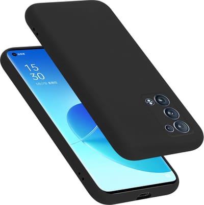 Cadorabo Hoesje geschikt voor Oppo Reno6 PRO 5G in LIQUID ZWART - Beschermhoes gemaakt van flexibel TPU silicone Case Cover