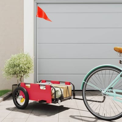 vidaXL - Fietstrailer - oxford - stof - en - ijzer - rood