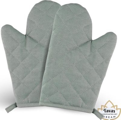 DREAM Ovenwanten 2 Stuks Turkoois Katoen Hittebestendige Ovenhandschoenen tot 250Â°C