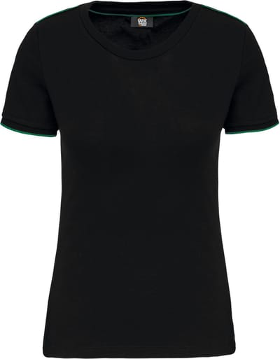 WK. Designed To Work Dames-t-shirt Day To Day korte mouwen WK3021 - Black / Kelly Green - 3XL