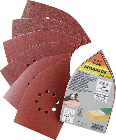 KWB schuurschijf 107 x 175 mm - Assorti - Klittenbandhechting - 493470 - 12 stuks