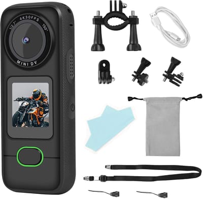 Ynkkvre - Actiecamera – 4K Actiecamera – Sportcamera – Videocamera – Waterdicht – EIS stabilisatie – 20MP – 3,5 uur batterij