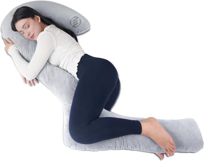 Equivera Zijslaapkussen Volwassenen - Zijslaapkussen - Lichaamskussen Zijslaper - Zijslaap Kussen Volwassenen - Zwangerschapskussen - Voedingskussen - Borstvoedingskussen - Body Pillow - Voor een comfortabele nachtrust!