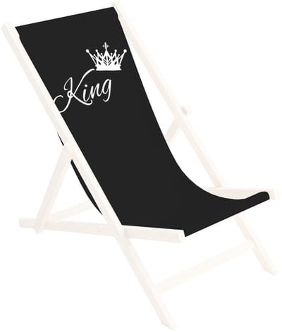FEROCITY - Vervangbare stoffen hoes voor ligstoel - voor een houten opklapbare ligstoel - Zonder houten stokken - 110 x 45 cm - Polyester - Zwarte Koning