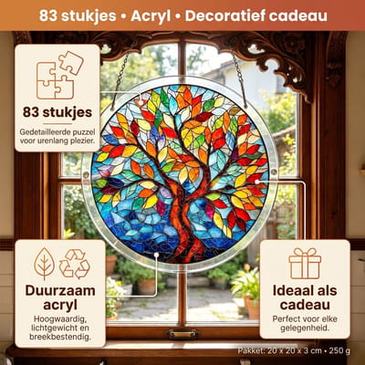 Ryoudavell - Acryl puzzel 83 stukjes - Kleurrijke versieringen - DIY - Woonaccessoires - 20 x 20 cm puzzels - Verwijderbare puzzel - puzzel - DIY puzzel Raamdecoratie voor thuis Geschikt als cadeau