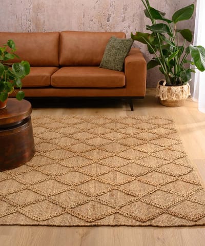 Vloerkleed ruiten - Forde naturel 160x230