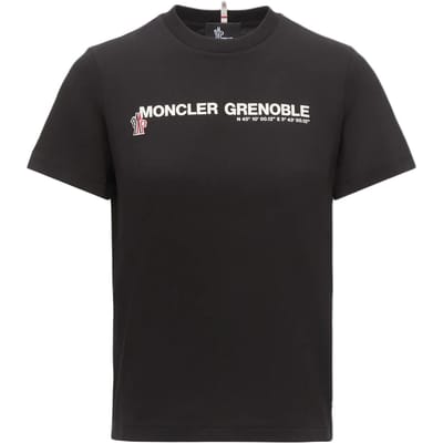 Moncler Grenoble Serie Logo Patch Ronde Hals Korte Mouw T-shirt Dames Tops K20988C0000189AZ9999 S black