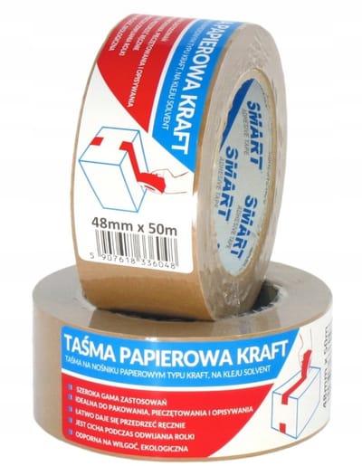 Papieren Kraft Verpakkingstape Solvent 48mm x 50m - Bruin