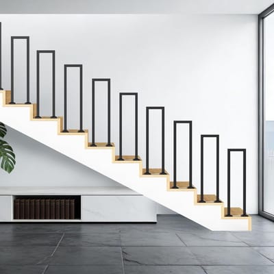 Trapleuning Metaal - Balustrade Buizen - Veiligheid Thuis - Roestwerende Coating - 100 cm - Zwart