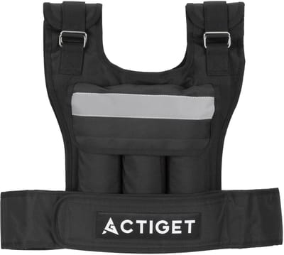 Actiget® Gewichtsvest - Verzwaard Vest - Trainingsvest - Crossfittvest - Reflectie - Hardlopen / Cardio - Verstelbaar - 20 Kg - Zwart