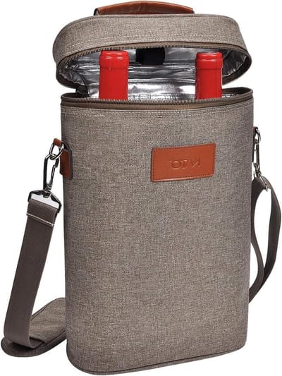 Geïsoleerde Wijn Koeltas - 4 Flessen Wijntransport - Draagtas Wijnliefhebber - Groot Cadeau bottle bag