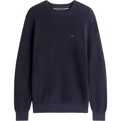 Tommy Hilfiger Essential Structure Sweater Navy Blue Maat: S | Sweaters Outlet | Heren | Blauw
