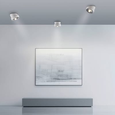 LED plafondspot PURE Move, wit, Ø 12 cm, metaal/glas
