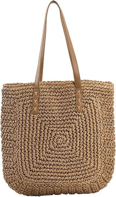 Grote Riet Schoudertas Dames - Handgeweven Zomer Strandtas - Boheemse Shopper