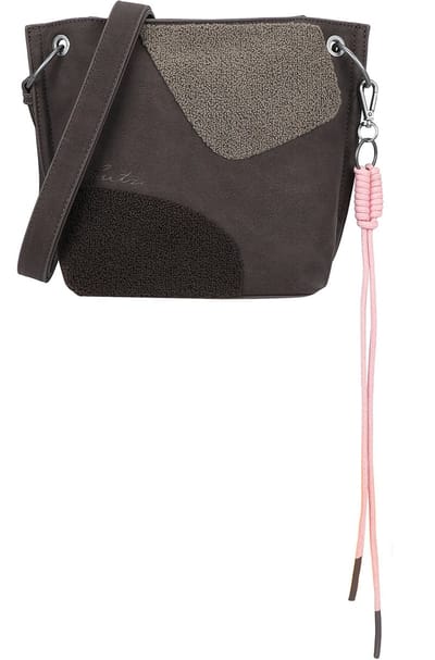 Fritzi aus Preußen schoudertas Fritzi03 Limited Happy Flocked Heritage Crossbody Bag Soft Coffee donkerbruin