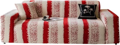 Bankovertrek Rekbaar - Meubelbescherming Woonkamer - Interieur Vernieuwen - Zachte Textuur - 190 x 230 cm - Rood