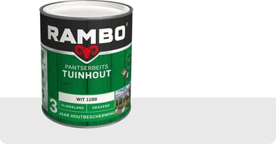 Rambo Pantserbeits Tuinhout Zijdeglans Dekkend - Gelijkmatig Vloeiend - Wit - 0.75L