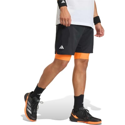 adidas Club 2In1 Shorts Heren-zwart, oranje