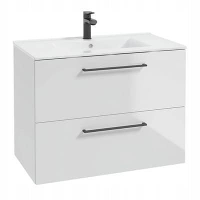STAMAR - Badkamerkast met wastafel 70 cm hangend met 2 lades en handgrepen - wastafelmeubel - badkamermeubel