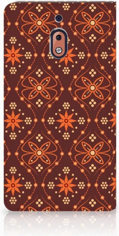 Nokia 2.1 2018 Hoesje met Magneet Batik Brown