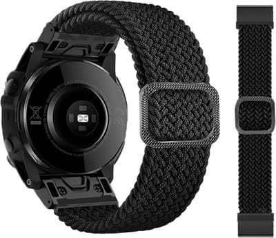 Nylon bandje - geschikt voor Garmin Fenix 3 / 5X / 5X Plus / 6X / 6X Pro / 7X / 7X Pro / 8 (51 mm) / Quatix 3 / 6X / Tactix (7) / Enduro (2) / Descent Mk1 / Mk2(i) / Mk3i 51 mm / D2 / Delta PX / Mach 1 Pro / Epix Pro Gen 2 51 mm - zwart