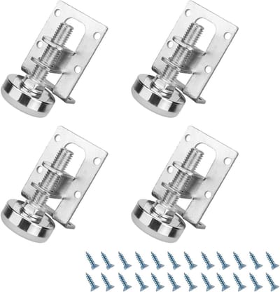Verstelbare Meubelpoten Set van 4, Hoogte 11-27mm, Stalen Poten met Siliconen Basis voor Bedden, Kasten en Tafels, M10 Draad