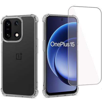 ChiGuard Hoesje & Screenprotector geschikt voor OnePlus 15 Hoesje Screenprotector - Gehard Glas Cover + Shock Proof Case - Transparant