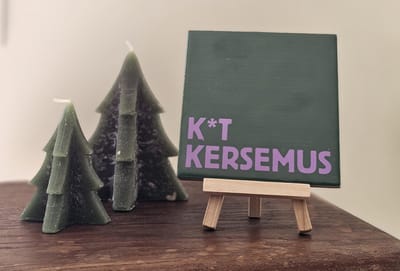Keramisch Tegeltje – “K*t Kersemus” - Hippe Spreuktegel - Keramisch - Tekst Tegel - Quote - Tegeltje met Print - Kerst - Humor - Fun - Cadeau - Kado