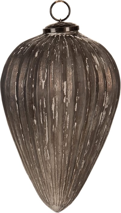 Clayre & Eef Kerstbal Overig Ø 14x19 cm Grijs Glas Kerstballen