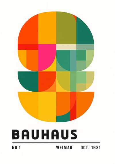 Bauhaus Poster Ingelijst No.1 – Weimar 1931 – 30 x 40cm met Lijst – Geometrisch Design in Kleuren