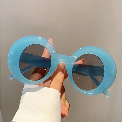 Nouveaux Lunettes de Soleil Rondes Style Européen Américain Mode Résistantes aux UV Tendance Personnalisées Simples Gafas