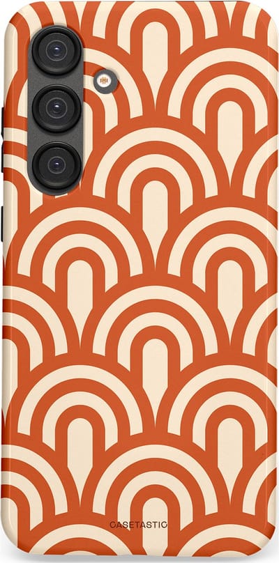 Casetastic hoesje geschikt voor Samsung Galaxy S25 Plus - Dubbellaagse bescherming - Oranje Bogen Parade - Fashion Case - Terracotta Crème
