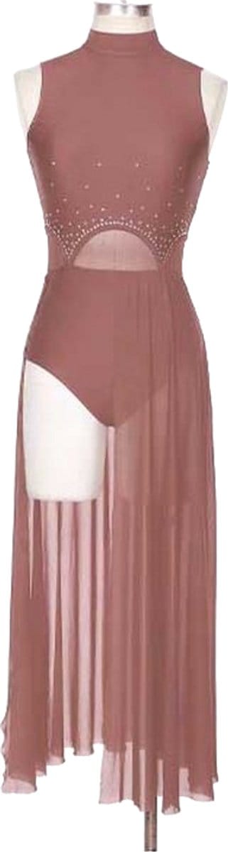 Sexy Dansjurk Dames – Roze Bodysuit jurk – Lange Rok - Feest - Festival