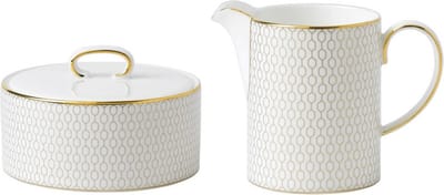 Wedgwood Suiker- en melkset Arris Wit