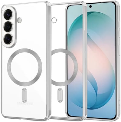 Hoesje geschikt voor Samsung Galaxy S26 Plus - Techsuit Luxury Crystal Back Cover - Geschikt voor MagSafe - Transparant/Zilver